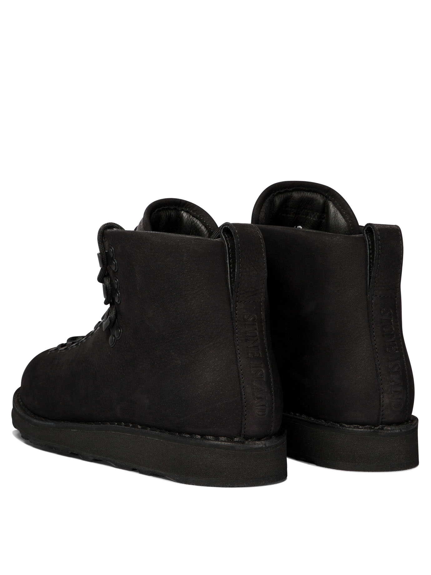 STONE ISLAND Black   Suede hiking boots